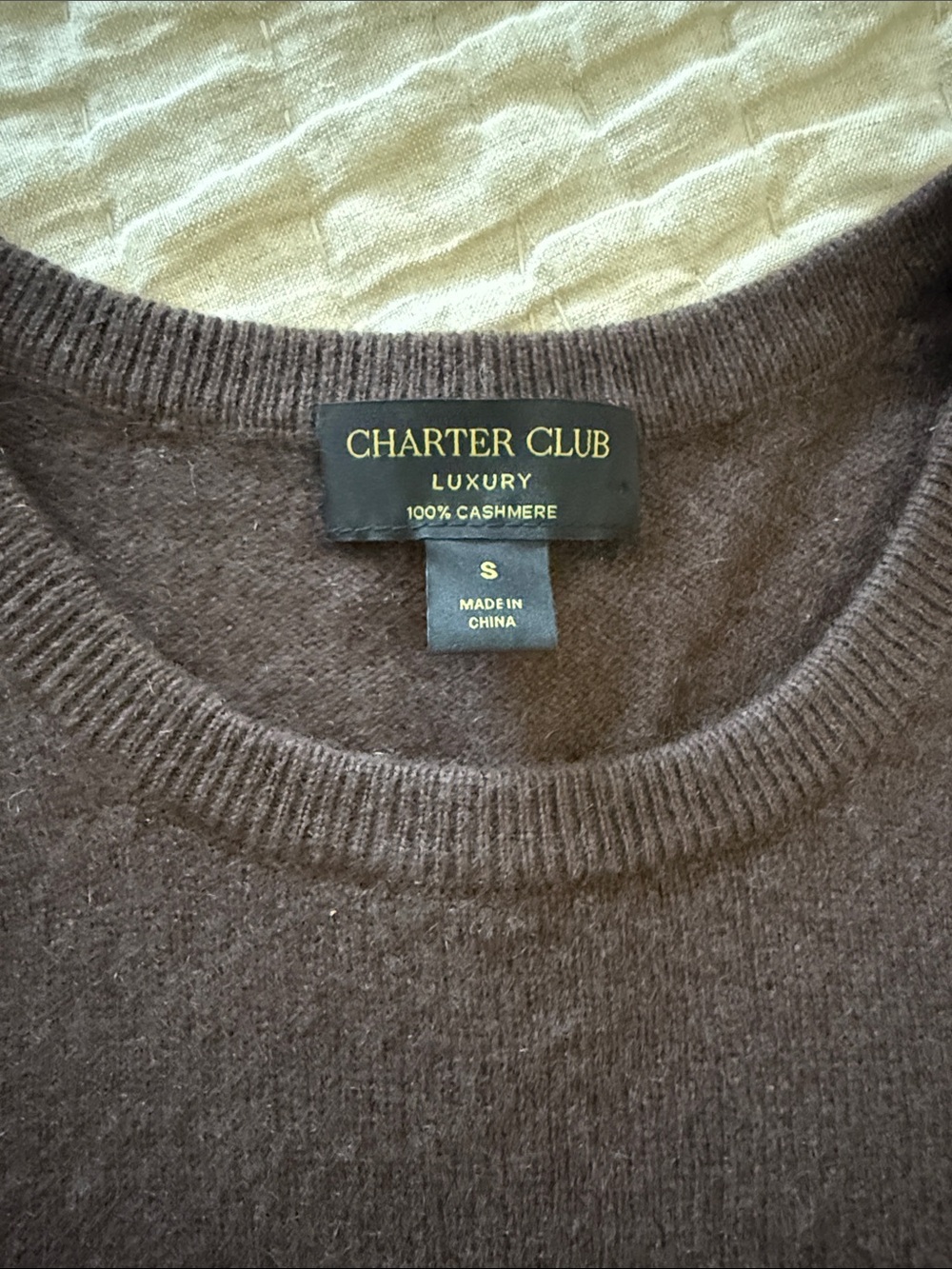 Charter Club Women’s Crewneck Cashmere Sweater in Dark Brown